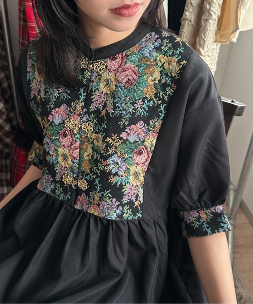 セール】S/S ゴブランレトロチャイナワンピース（ワンピース）｜kutir