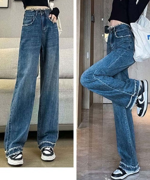 B'day(ビーデイ)の「【 B'day / ビーデー 】デニム 裾口フリンジ フレアパンツ(デニムパンツ・レディース・ブルー/ライトブルー・SMALL/MEDIUM/LARGE/X-LARGE)」の5枚目の写真