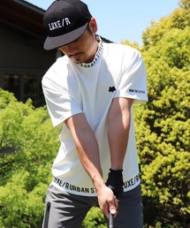 LUXE/R GOLF（ラグジュ ゴルフ）の「(RM)【LUXE/R GOLF】ストレッチ スムース ロゴ ハイネック Tシャツ（Tシャツ/カットソー）」