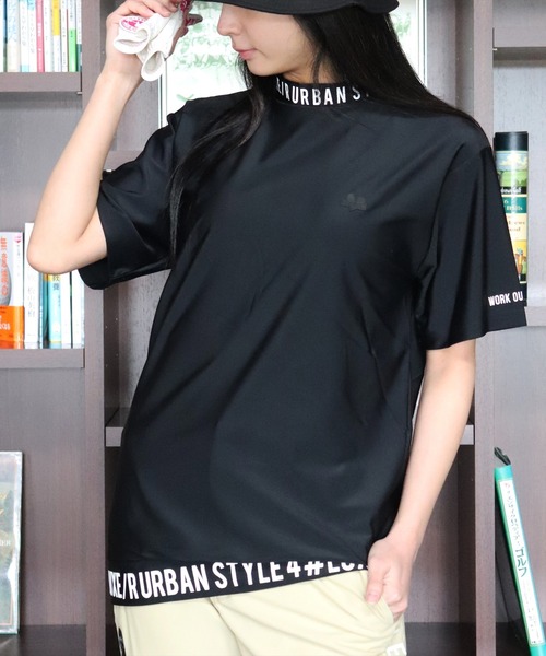 (RM)【LUXE/R GOLF】ストレッチ スムース ロゴ ハイネック Tシャツ（Tシャツ/カットソー）｜LUXE/R GOLF（ラグジュ ゴルフ）