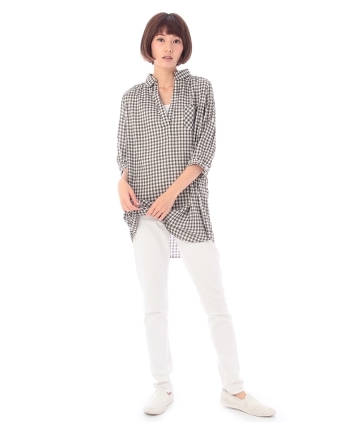 grove（グローブ）の「ギンガムスキッパーシャツチュニック（シャツ