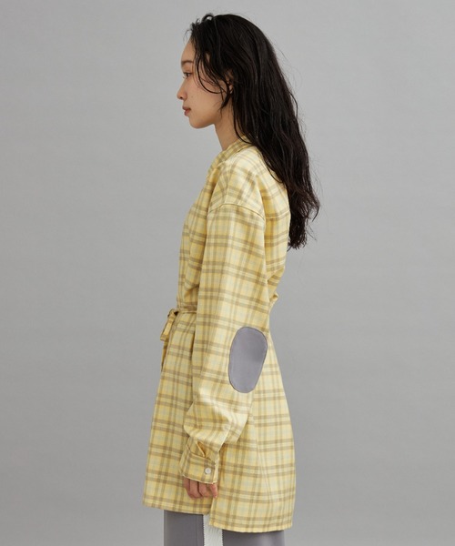 ブラウス シャツ 「eLur」2wayチェックシャツ（セットアップ可) レディース メンズ eLur ブラウス シャツ 「eLur」2wayチェックシャツ