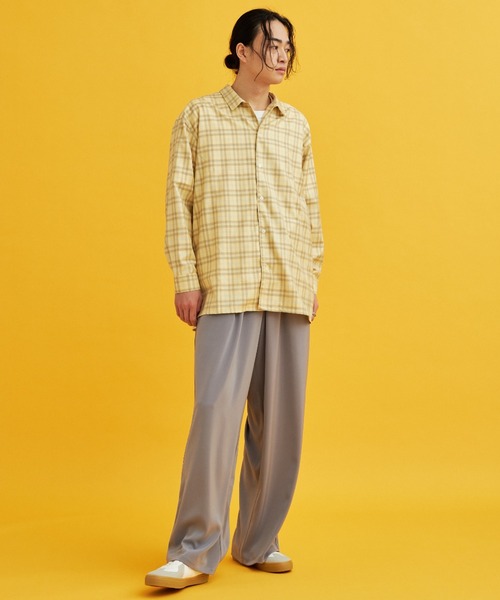 eLur】2wayチェックシャツ（セットアップ可)（シャツ/ブラウス
