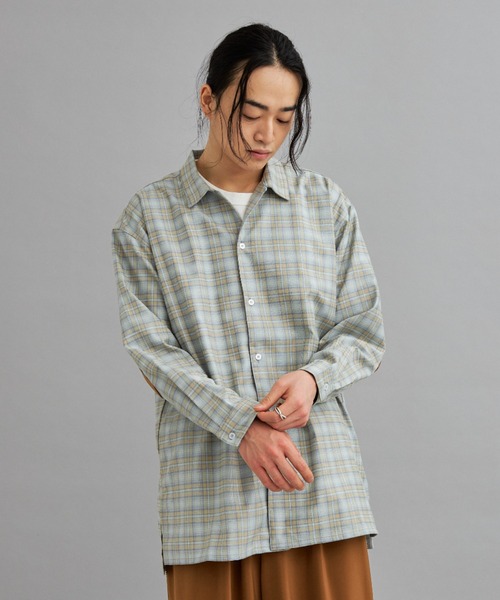 eLur】2wayチェックシャツ（セットアップ可)（シャツ/ブラウス