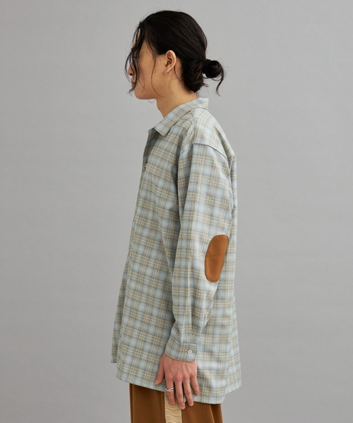 ブラウス シャツ 「eLur」2wayチェックシャツ（セットアップ可) レディース メンズ eLur】2wayチェックシャツ（セットアップ可)（シャツ/ブラウス