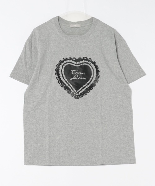 DIAVEL（ディアベル）の「レースハートロゴプリントTシャツ（Tシャツ/カットソー・レディース・ブラック/グレー/ホワイト・M）」の14枚目の写真