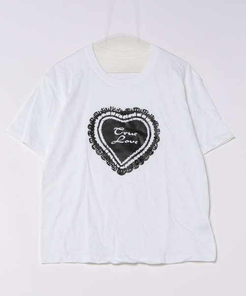 DIAVEL（ディアベル）の「レースハートロゴプリントTシャツ（Tシャツ/カットソー・レディース・ブラック/グレー/ホワイト・M）」の15枚目の写真
