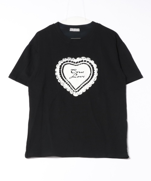 DIAVEL（ディアベル）の「レースハートロゴプリントTシャツ（Tシャツ/カットソー・レディース・ブラック/グレー/ホワイト・M）」の16枚目の写真