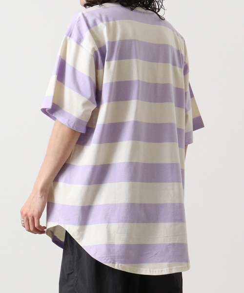 FUNALIVE（ファンアライブ）の「ボーダーTシャツ（Tシャツ/カットソー・メンズ・ブラック系/ベージュ系/グレー系その他/パープル系/グレー系/ベージュ系1/チャコール・M/XL/L）」の22枚目の写真