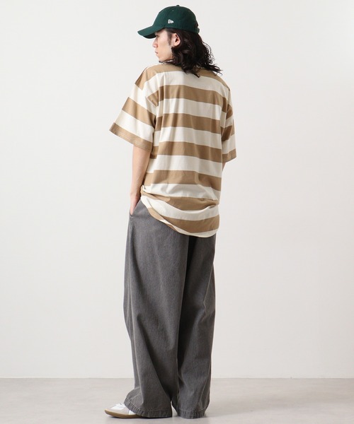 FUNALIVE（ファンアライブ）の「ボーダーTシャツ（Tシャツ/カットソー・メンズ・ブラック系/ベージュ系/グレー系その他/パープル系/グレー系/ベージュ系1/チャコール・M/XL/L）」の20枚目の写真