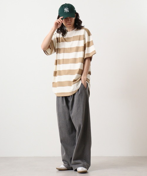 FUNALIVE（ファンアライブ）の「ボーダーTシャツ（Tシャツ/カットソー・メンズ・ブラック系/ベージュ系/グレー系その他/パープル系/グレー系/ベージュ系1/チャコール・M/XL/L）」の19枚目の写真