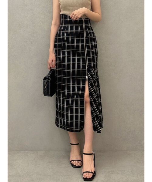 dazzlin（ダズリン）の「アシメプリーツジップスカート（スカート・レディース・ブラウン/チャコールグレー/ブラック・MEDIUM/SMALL）」の2枚目の写真