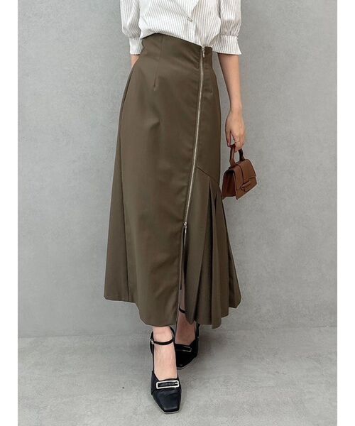 dazzlin（ダズリン）の「アシメプリーツジップスカート（スカート・レディース・ブラウン/チャコールグレー/ブラック・MEDIUM/SMALL）」の8枚目の写真