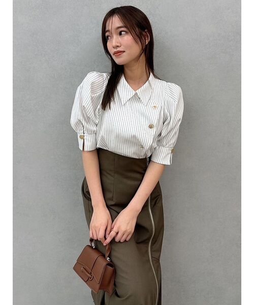 dazzlin（ダズリン）の「アシメプリーツジップスカート（スカート・レディース・ブラウン/チャコールグレー/ブラック・MEDIUM/SMALL）」の5枚目の写真