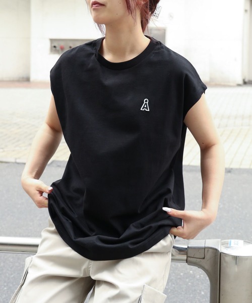 ALAND（エーランド）の「【UNISEX】ALAND／ノースリーブＴ（Tシャツ/カットソー・レディース・ホワイト/ブラック/ダークブラウン/ネイビー・MEDIUM/SMALL）」の3枚目の写真