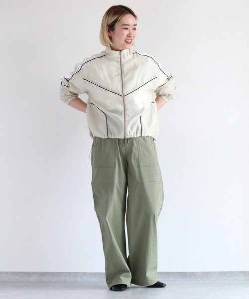 cepo（セポ）の「シアーサイドライントラックジャケット　〈セットアップ可能〉（ブルゾン・レディース・ブラック/オフホワイト・M）」の12枚目の写真