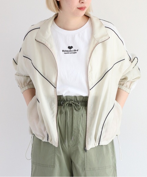 cepo（セポ）の「シアーサイドライントラックジャケット　〈セットアップ可能〉（ブルゾン・レディース・ブラック/オフホワイト・M）」の3枚目の写真