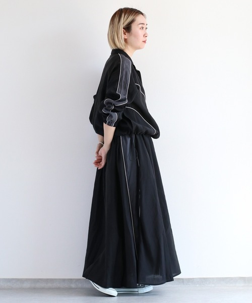 cepo（セポ）の「シアーサイドライントラックジャケット　〈セットアップ可能〉（ブルゾン・レディース・ブラック/オフホワイト・M）」の20枚目の写真