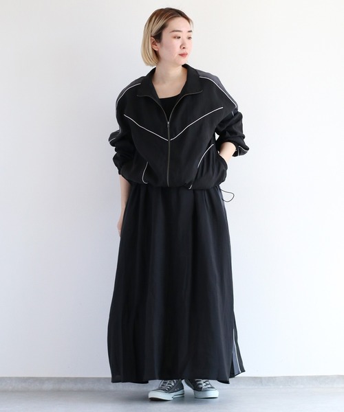 cepo（セポ）の「シアーサイドライントラックジャケット　〈セットアップ可能〉（ブルゾン・レディース・ブラック/オフホワイト・M）」の18枚目の写真