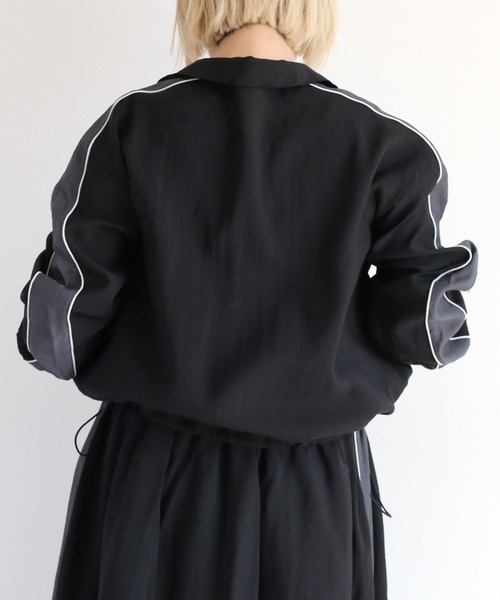 cepo（セポ）の「シアーサイドライントラックジャケット　〈セットアップ可能〉（ブルゾン・レディース・ブラック/オフホワイト・M）」の17枚目の写真