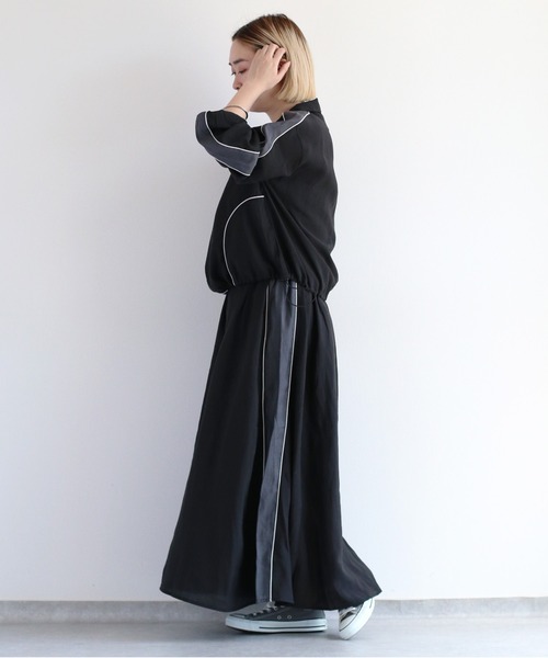 cepo（セポ）の「シアーサイドライントラックジャケット　〈セットアップ可能〉（ブルゾン・レディース・ブラック/オフホワイト・M）」の19枚目の写真