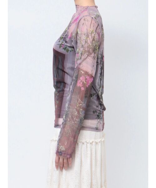 セール】flowerシアーメッシュtops（Tシャツ/カットソー