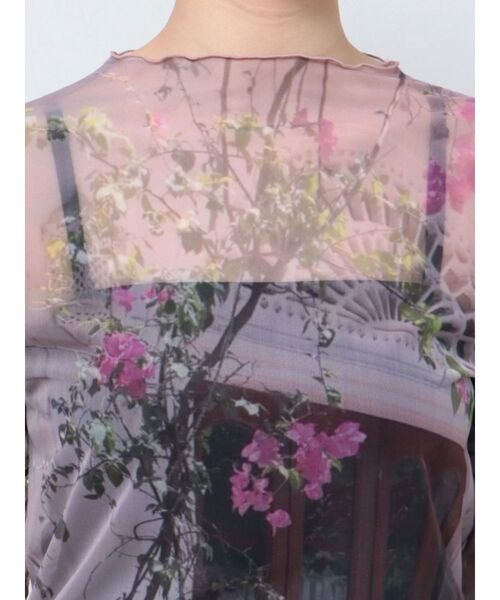 セール】flowerシアーメッシュtops（Tシャツ/カットソー