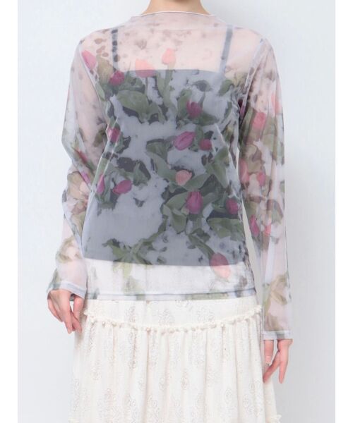 メッシュトップス　メッシュ花柄セットアップ セール】【SETUP7】sheer mesh special tops メッシュラメハーフ