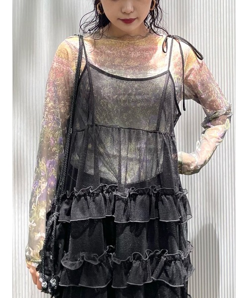 merry jenny - メリージェニー トップス flowerシアーメッシュtops（Tシャツ/カットソー）｜merry jenny