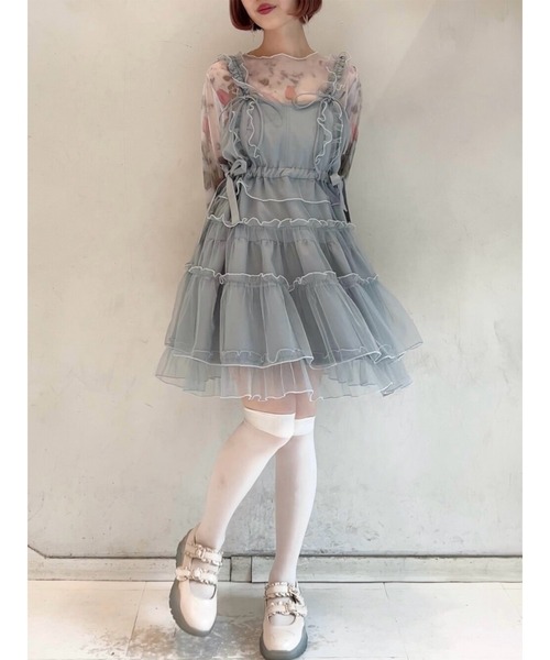 merryjenny diary シアーメッシュ tops merry jenny（メリージェニー）の「diaryシアーメッシュtops（T