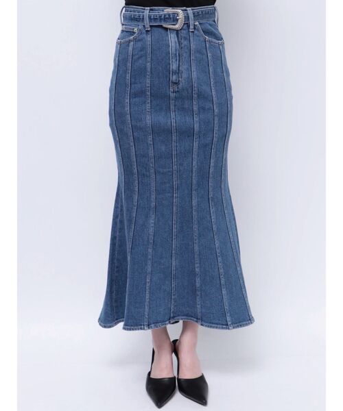 GYDA(ジェイダ)の「ハイウエストバックルベルトデザインマーメイドスカート(デニムスカート・レディース・ブルー/ライトブルー・MEDIUM/SMALL)」の21枚目の写真