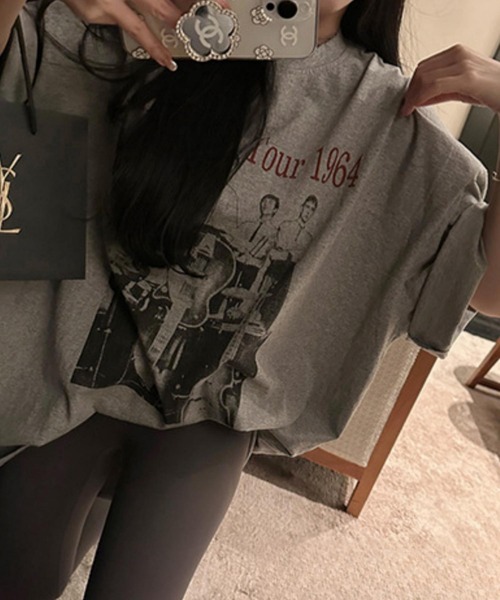 MAISON DE THERESE（メゾン ド テレーズ）の「オーバーサイズプリントTシャツ（Tシャツ/カットソー・レディース・グレー/ワイン・S/M/L/XL）」の8枚目の写真
