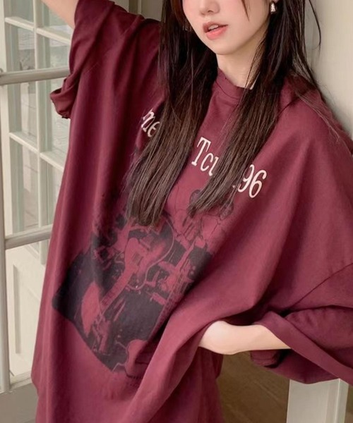 MAISON DE THERESE（メゾン ド テレーズ）の「オーバーサイズプリントTシャツ（Tシャツ/カットソー・レディース・グレー/ワイン・S/M/L/XL）」の11枚目の写真