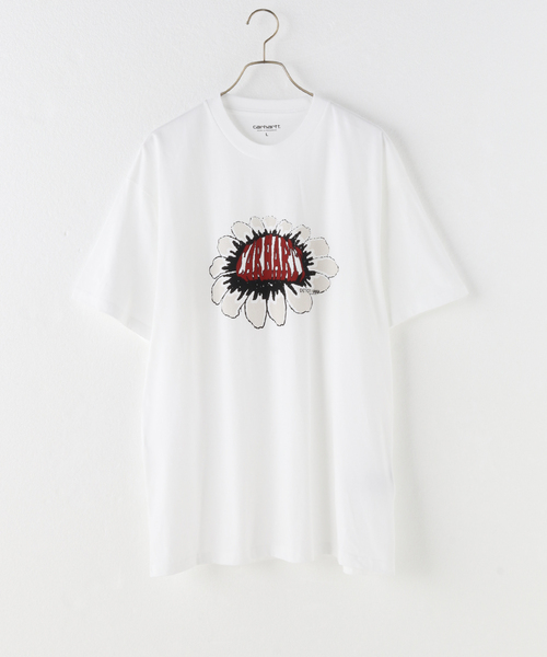 Carhartt WIP(カーハートダブリューアイピー)の「Carhartt S/S PIXEL FLOWER T-SHIRT I033161(Tシャツ/カットソー・メンズ・ホワイト/ブラック・MEDIUM/LARGE)」の1枚目の写真