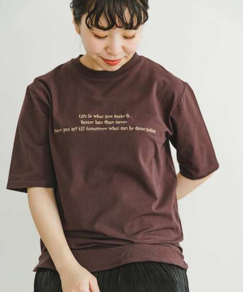 ITEMS URBANRESEARCH（アイテムズ アーバンリサーチ）の「『接触冷感/UVカット』クールコットンハンソデTシャツ（Tシャツ/カットソー・レディース・ダークブラウン/ライトブルー/ホワイト・FREE）」の3枚目の写真