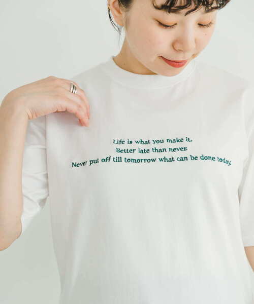ITEMS URBANRESEARCH（アイテムズ アーバンリサーチ）の「『接触冷感/UVカット』クールコットンハンソデTシャツ（Tシャツ/カットソー・レディース・ダークブラウン/ライトブルー/ホワイト・FREE）」の9枚目の写真