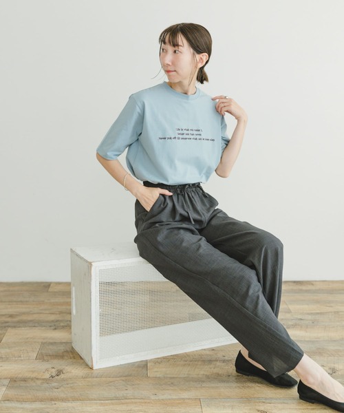ITEMS URBANRESEARCH（アイテムズ アーバンリサーチ）の「『接触冷感/UVカット』クールコットンハンソデTシャツ（Tシャツ/カットソー・レディース・ダークブラウン/ライトブルー/ホワイト・FREE）」の21枚目の写真
