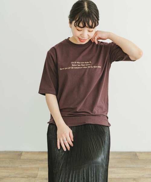 ITEMS URBANRESEARCH（アイテムズ アーバンリサーチ）の「『接触冷感/UVカット』クールコットンハンソデTシャツ（Tシャツ/カットソー・レディース・ダークブラウン/ライトブルー/ホワイト・FREE）」の16枚目の写真