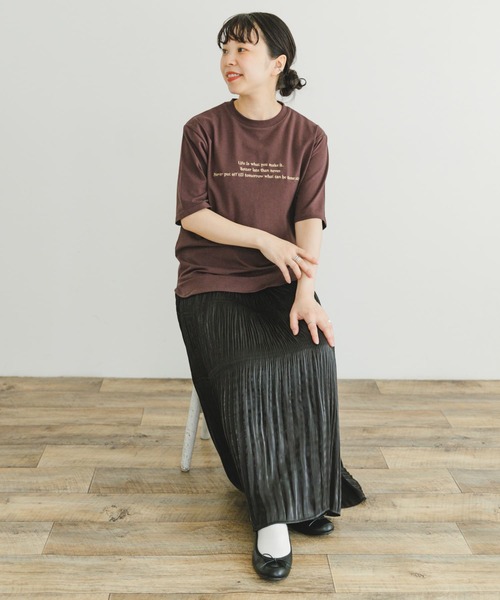 ITEMS URBANRESEARCH（アイテムズ アーバンリサーチ）の「『接触冷感/UVカット』クールコットンハンソデTシャツ（Tシャツ/カットソー・レディース・ダークブラウン/ライトブルー/ホワイト・FREE）」の13枚目の写真