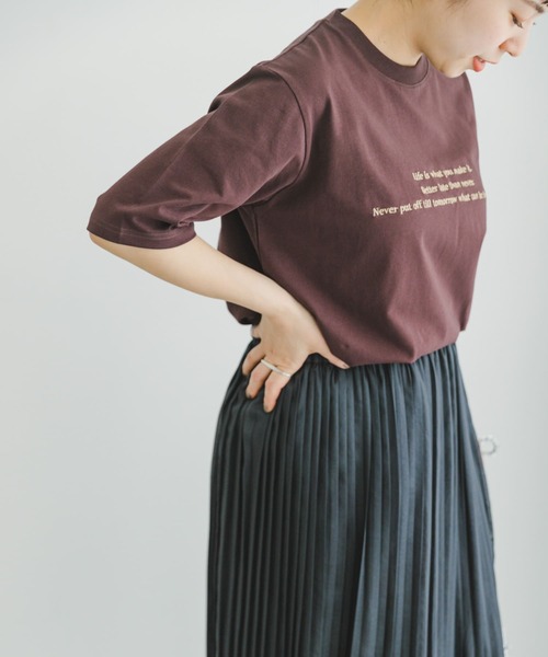 ITEMS URBANRESEARCH（アイテムズ アーバンリサーチ）の「『接触冷感/UVカット』クールコットンハンソデTシャツ（Tシャツ/カットソー・レディース・ダークブラウン/ライトブルー/ホワイト・FREE）」の10枚目の写真