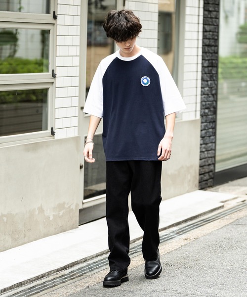 Rocky Monroe（ロッキーモンロー）の「オーバーサイズハート/フラワーワンポイント刺繍半袖Tシャツ（Tシャツ/カットソー・メンズ・ネイビー系/ブラック/ホワイト系/チャコール/ネイビー/グリーン/ホワイト/グリーン系/ネイビー系1/ホワイト系1・M/L/XL）」の21枚目の写真