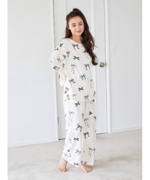 ✴新品✴ジェラピケ リボン柄パンツ♪ ジェラートピケ gelato pique リボン柄ロングパンツ （OWHT