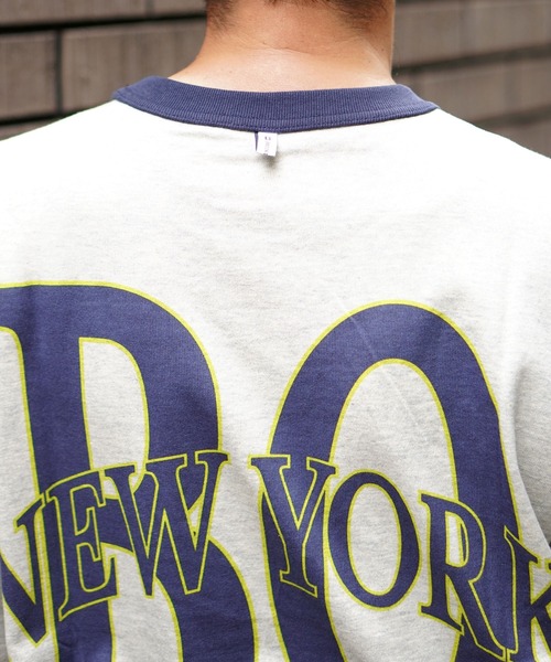 BROOKLYN OVERALL（ブルックリンオーバーオール）の「メランジリンガーＴシャツ（Tシャツ/カットソー・メンズ・ベージュ/グレー・LARGE/MEDIUM/SMALL）」の6枚目の写真