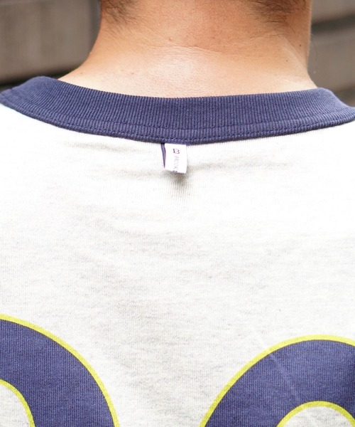 BROOKLYN OVERALL（ブルックリンオーバーオール）の「メランジリンガーＴシャツ（Tシャツ/カットソー・メンズ・ベージュ/グレー・LARGE/MEDIUM/SMALL）」の7枚目の写真