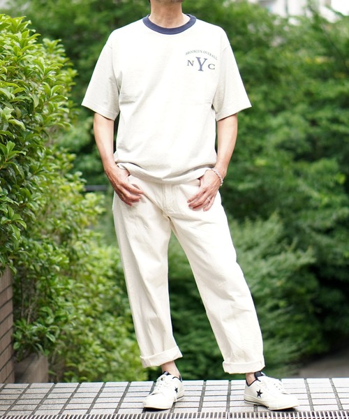 BROOKLYN OVERALL（ブルックリンオーバーオール）の「メランジリンガーＴシャツ（Tシャツ/カットソー・メンズ・ベージュ/グレー・LARGE/MEDIUM/SMALL）」の10枚目の写真