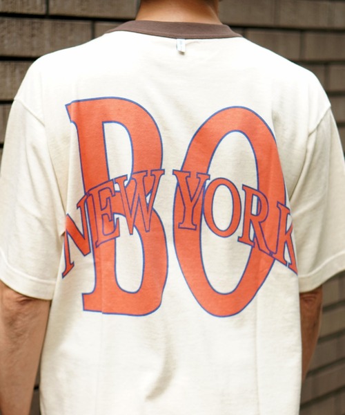 BROOKLYN OVERALL（ブルックリンオーバーオール）の「メランジリンガーＴシャツ（Tシャツ/カットソー・メンズ・ベージュ/グレー・LARGE/MEDIUM/SMALL）」の17枚目の写真