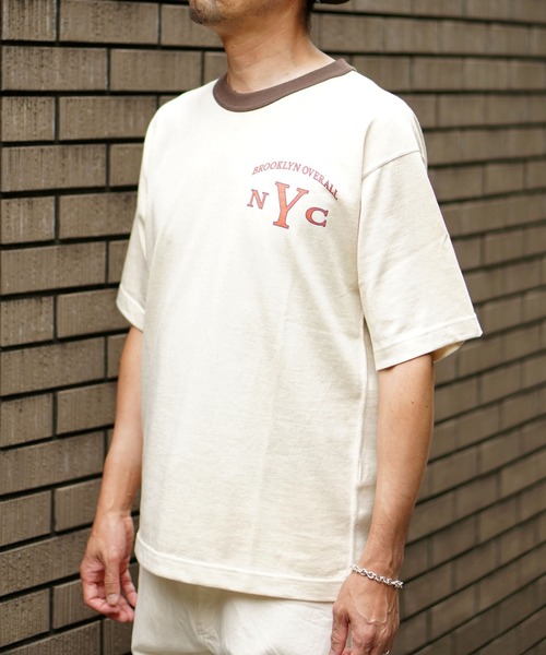BROOKLYN OVERALL（ブルックリンオーバーオール）の「メランジリンガーＴシャツ（Tシャツ/カットソー・メンズ・ベージュ/グレー・LARGE/MEDIUM/SMALL）」の14枚目の写真