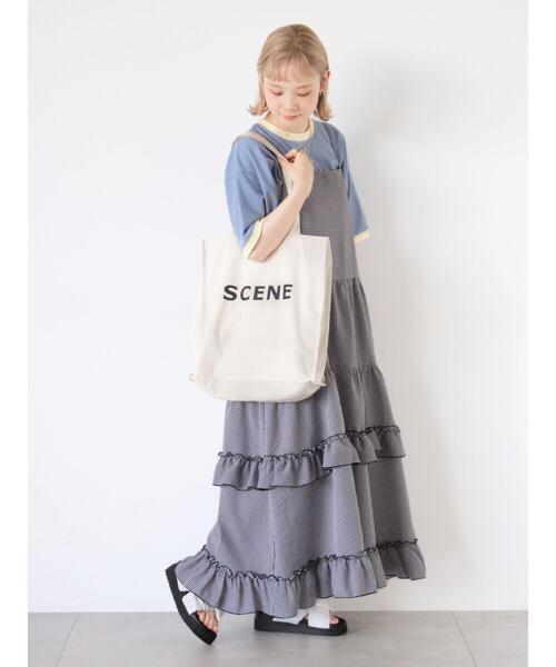 ehka sopo（エヘカソポ）の「◎ティアードフリルキャミワンピース（ワンピース・レディース・ミント/パープル/ブラック・F）」の7枚目の写真