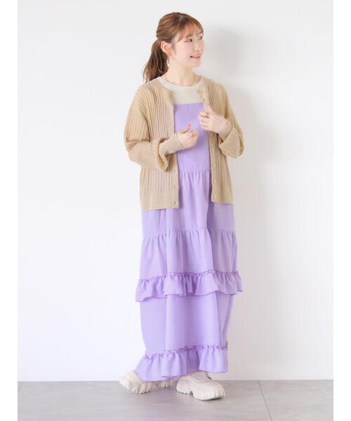 ehka sopo（エヘカソポ）の「◎ティアードフリルキャミワンピース（ワンピース・レディース・ミント/パープル/ブラック・F）」の16枚目の写真