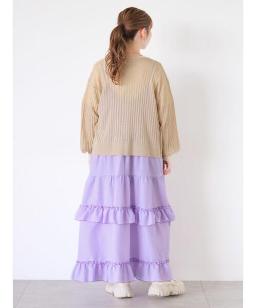 ehka sopo（エヘカソポ）の「◎ティアードフリルキャミワンピース（ワンピース・レディース・ミント/パープル/ブラック・F）」の19枚目の写真